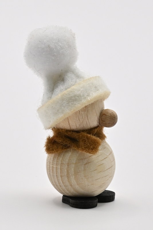 Schneemann mini, weiße Mütze, br. Schal 4 cm