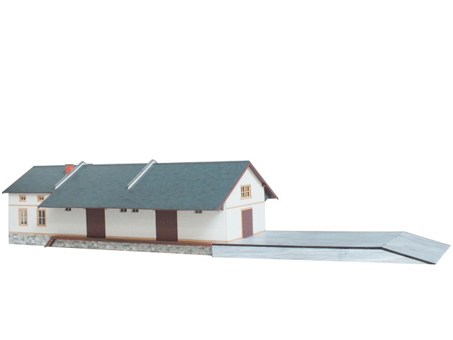 03-16-2-2-TT - Sächs. Einheitsbau  Güterschuppen - 2 Tore