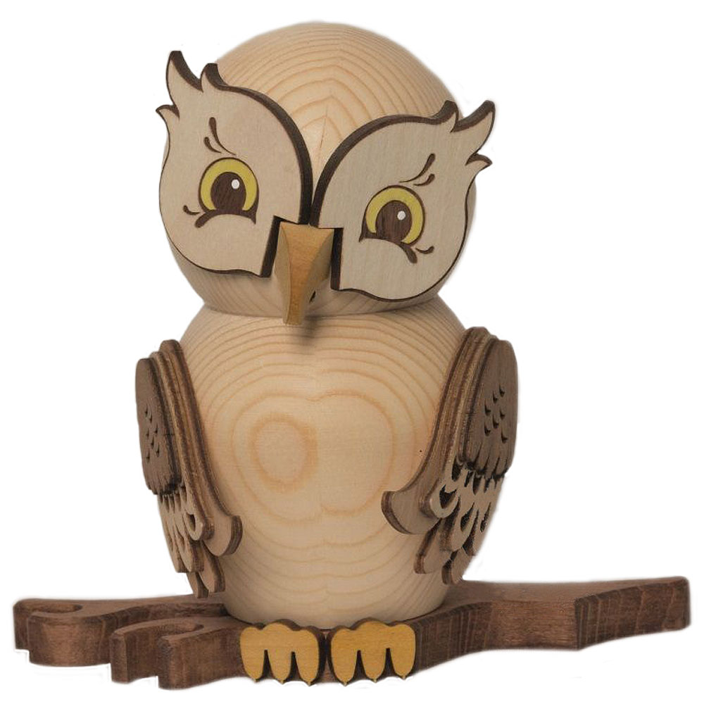 Rauchfigur, Eule natur Höhe ca. 15 cm
