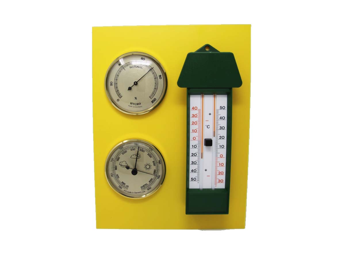 Wetterwarte mit Instrumenten und Hahn