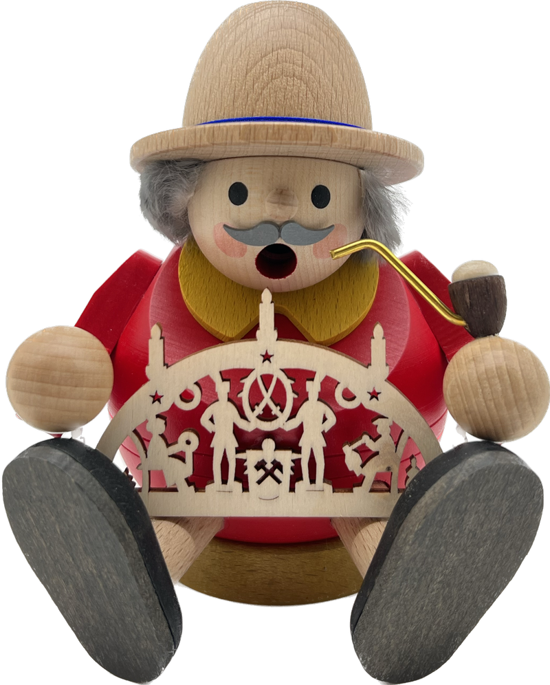 Rauchmann mit Schwibbogen sitzend 15cm