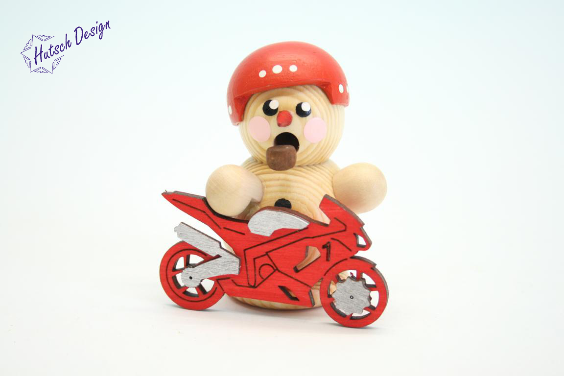 Biker natur mit rotem Bike 8 cm