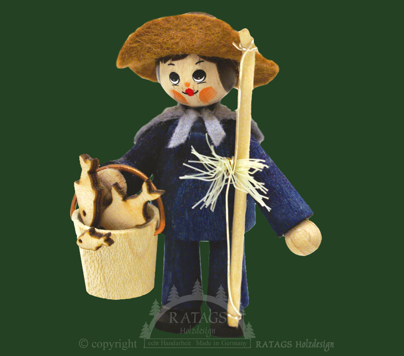 Figur, Angler, dunkelblau