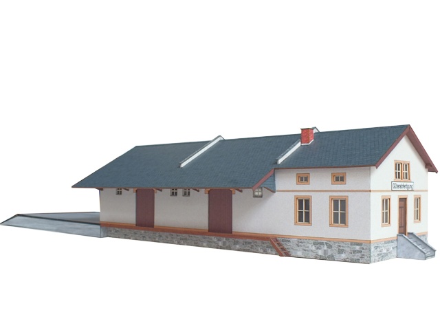 03-16-2-2-TT - Sächs. Einheitsbau  Güterschuppen - 2 Tore