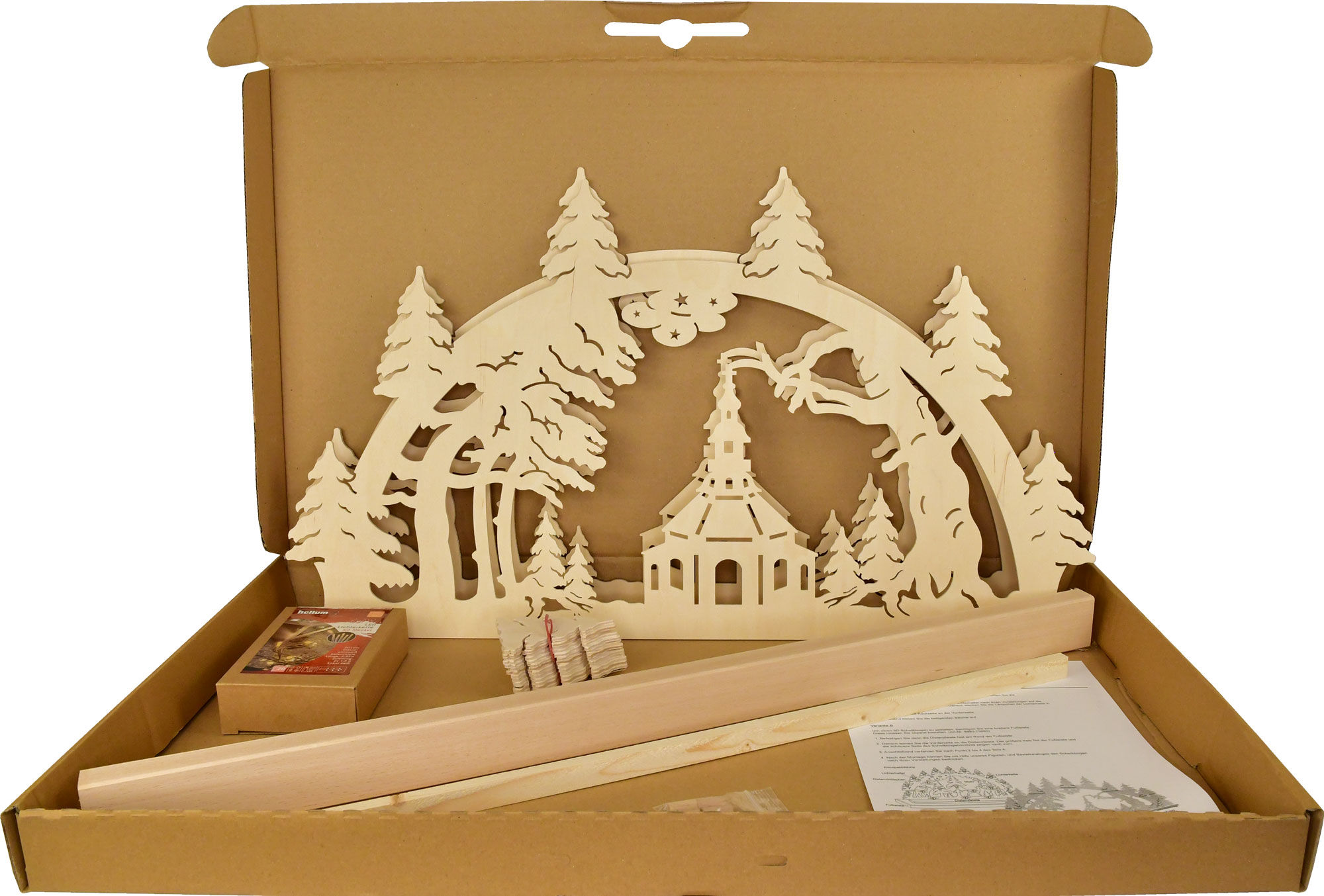 Schwibbogen zum Basteln groß, Kirchplatz zur Selbstmontage