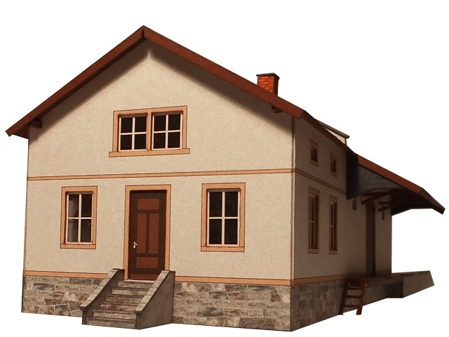03-16-2-H0 - Sächs. Einheitsbau  Güterschuppen m. Rampe 1 Tor