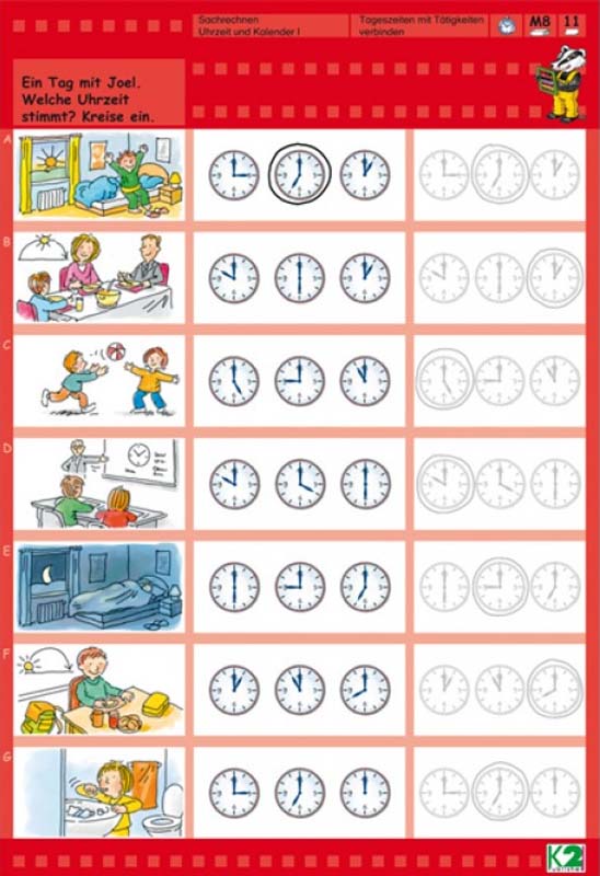 Max Lernkartenset Sachrechnen Uhrzeit und Kalender 1