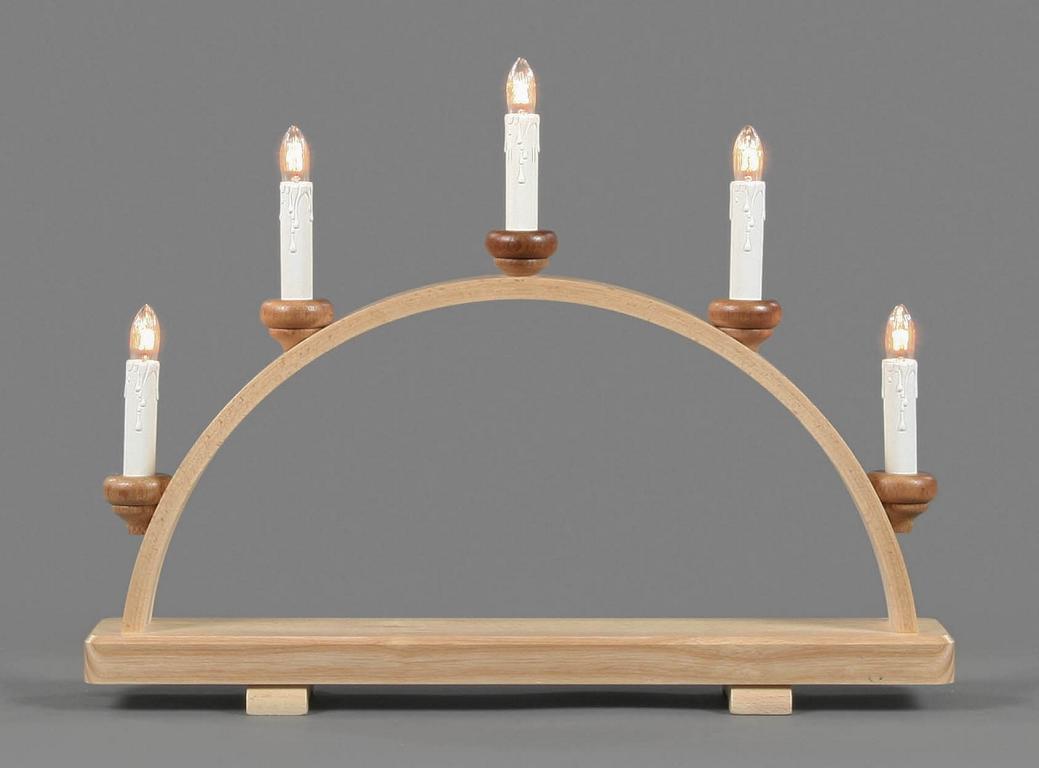 Schwibbogen ohne Bestückung, elektrisch beleuchtet