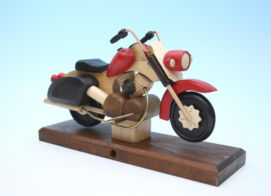 Raeuchermotorrad Chopper rot  27 x8 x 16cm