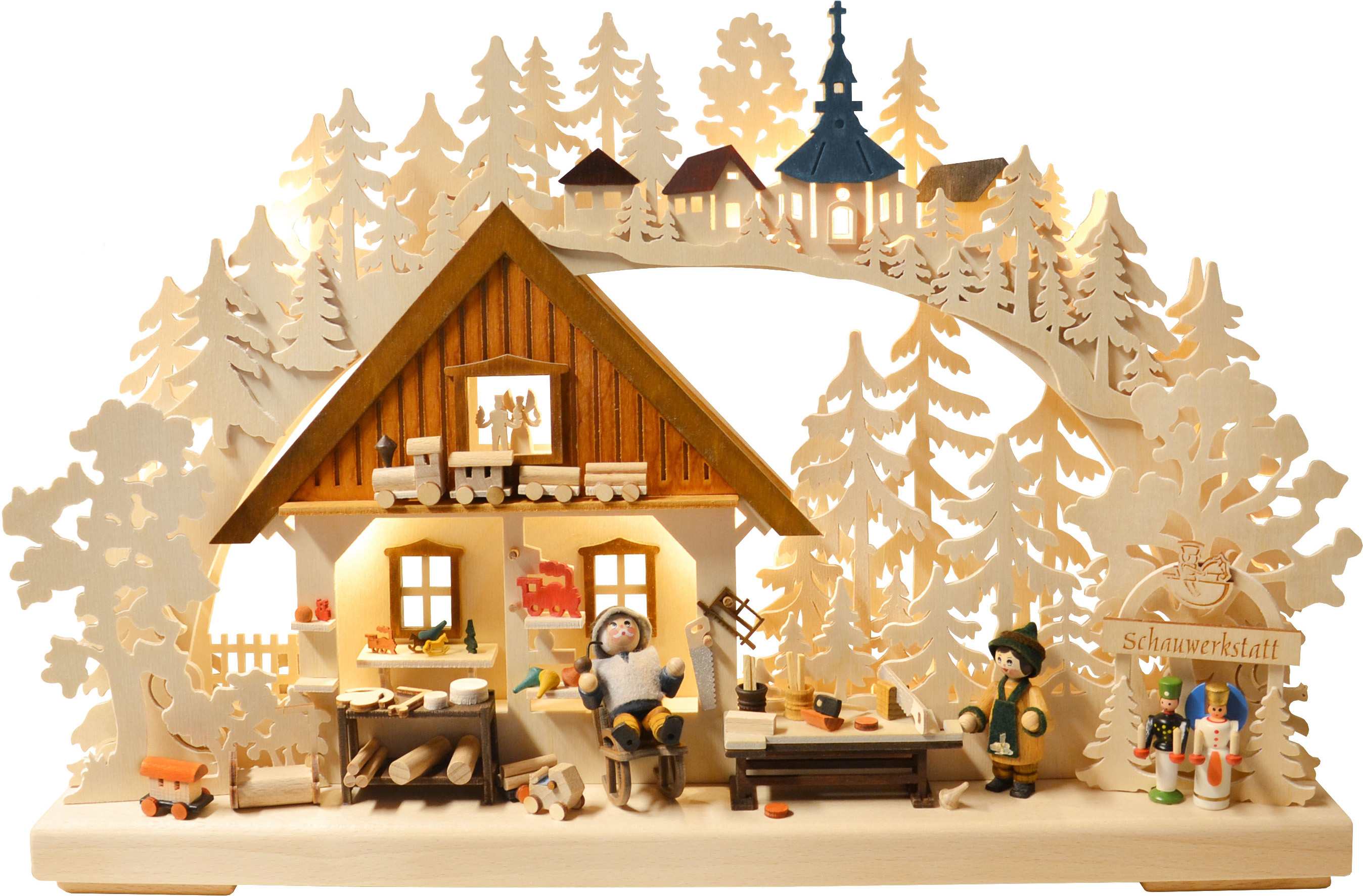 3D-Schwibbogen klein, Spielzeugmacherwerkstatt