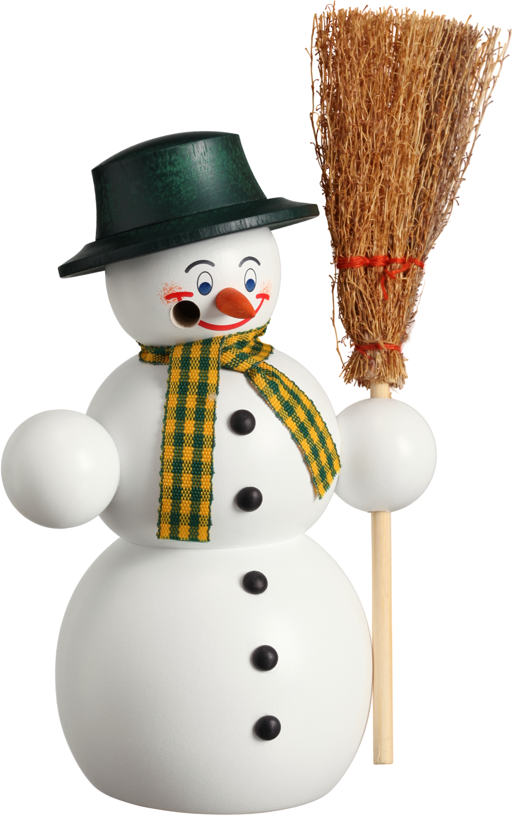 Schneemann mit Besen 16cm