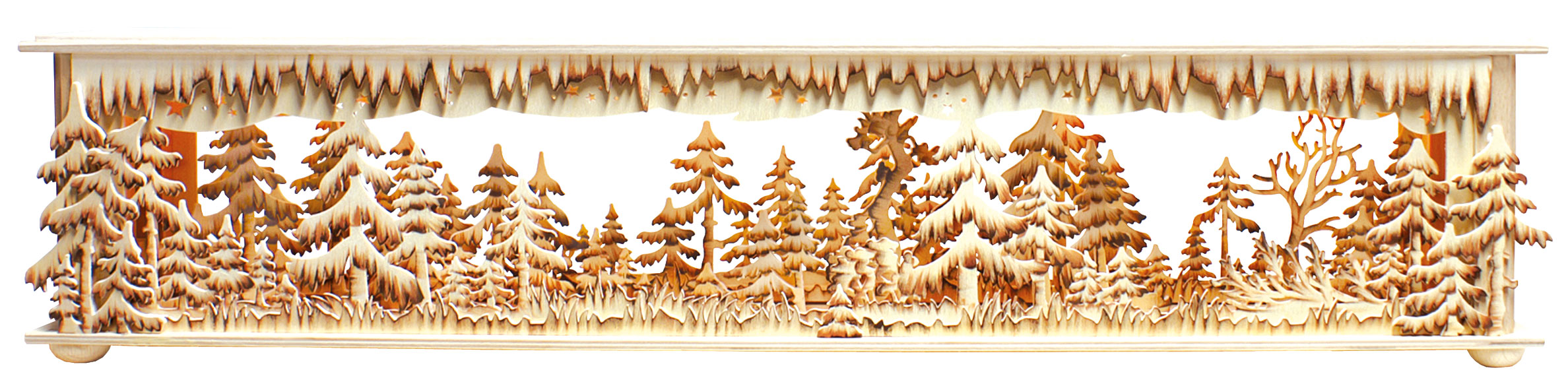 Raumleuchte mittelgr., 70 cm, Waldlichtu handbemalt braun