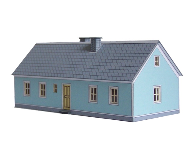 112-01-1 - 1-geschossiges Wohnhaus mit hellblauem Putz
