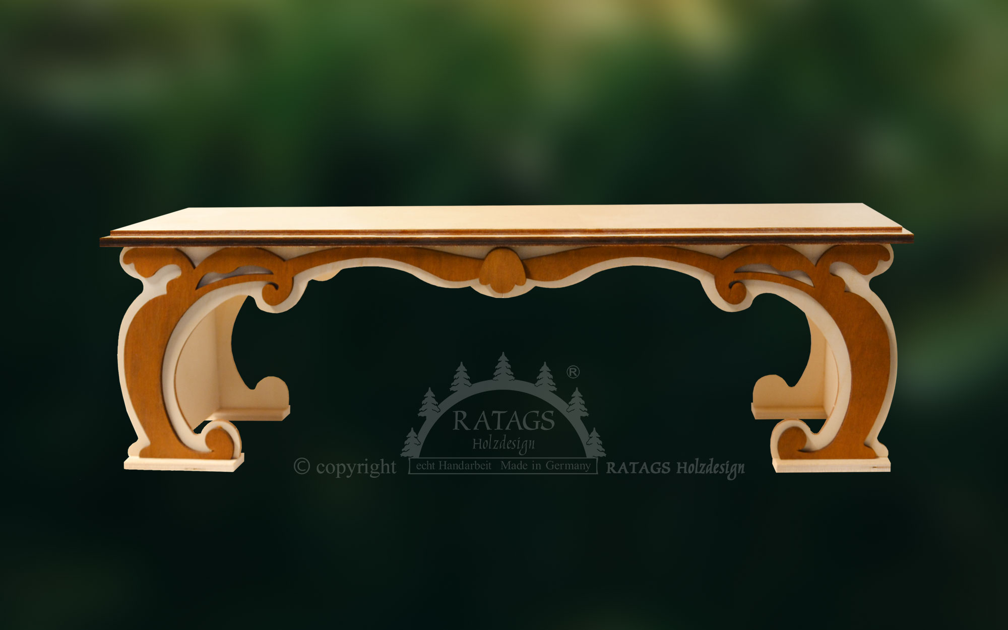 Ornament-Konsole, klein, braun