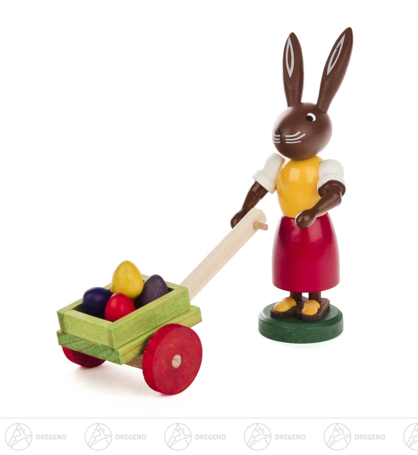 Häsin mit Eierkarren  9cm