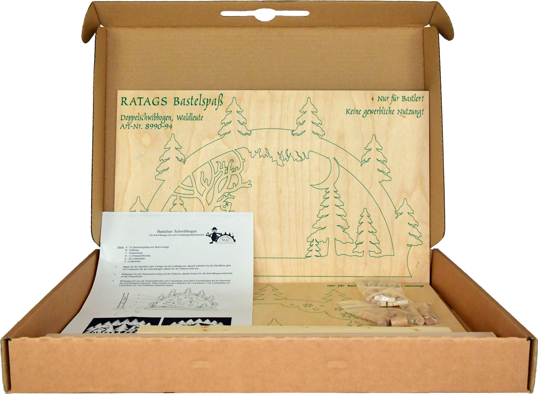 Schwibbogen zum Basteln, klein, Rodelspaß