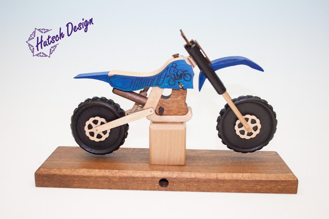 Raeuchermotorrad Cross blau  27 x8 x 16cm