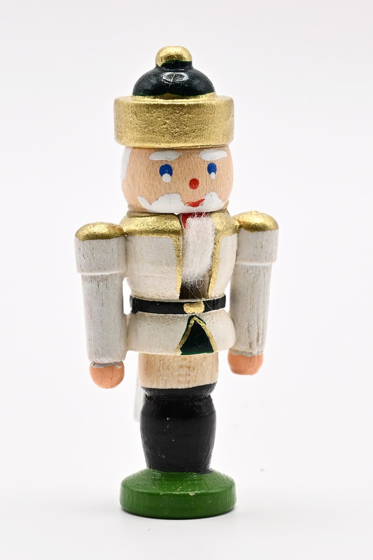 Nussknacker, Miniaturkönig weiß, 4,5 cm