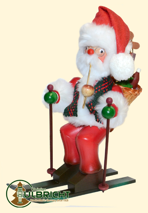 Räuchermann, Weihnachtsmann, Ski H 25 cm