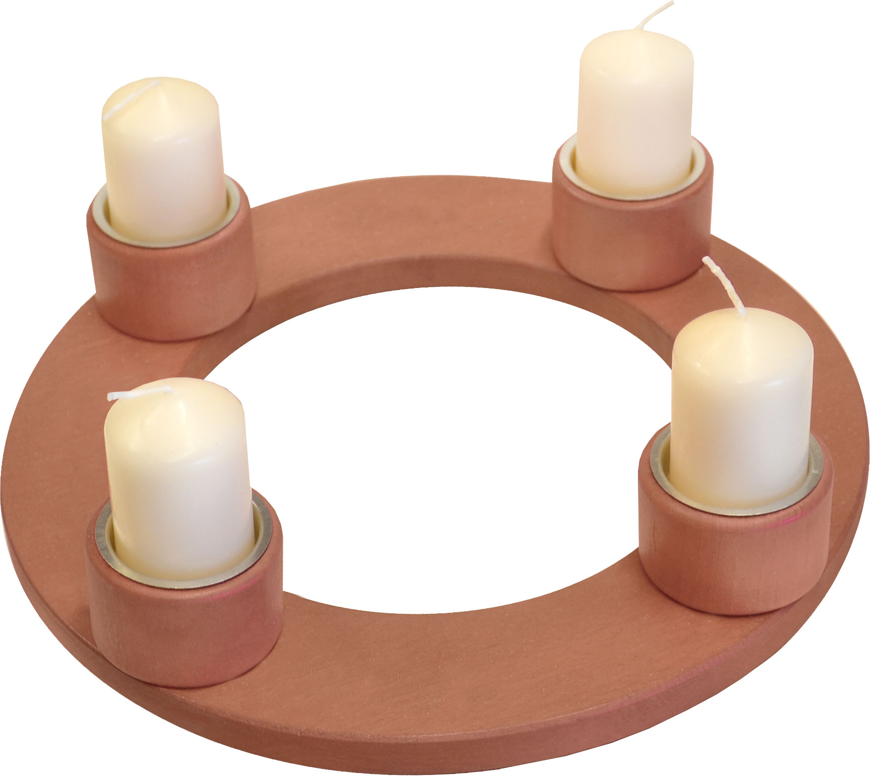 Massivholz-Adventsleuchter, birnbaum, 4 Kerzenhalter