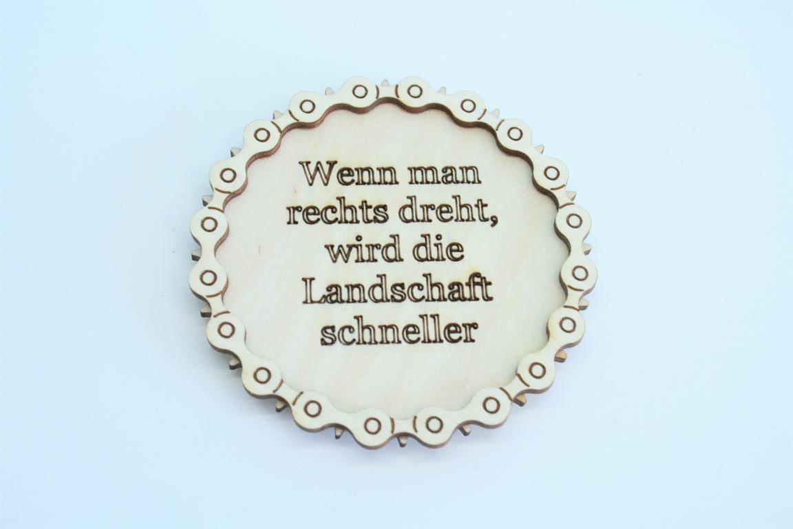 Bierdeckel Spruch Kettenblatt gelasert 1Stück