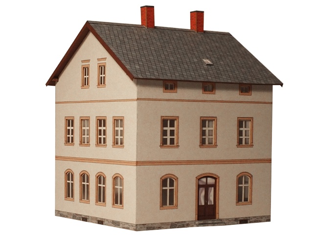 03-16-1-TT - Sächs. Einheitsbau  Nebenbahnhof Empfangsgebäude