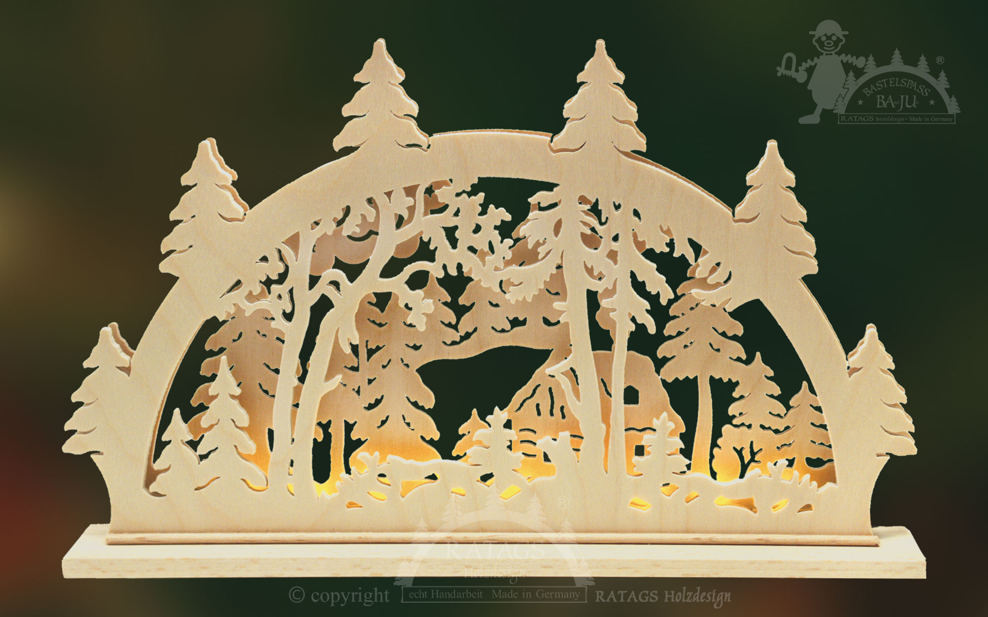 Schwibbogen mit LED zum Basteln Haus im Tännicht