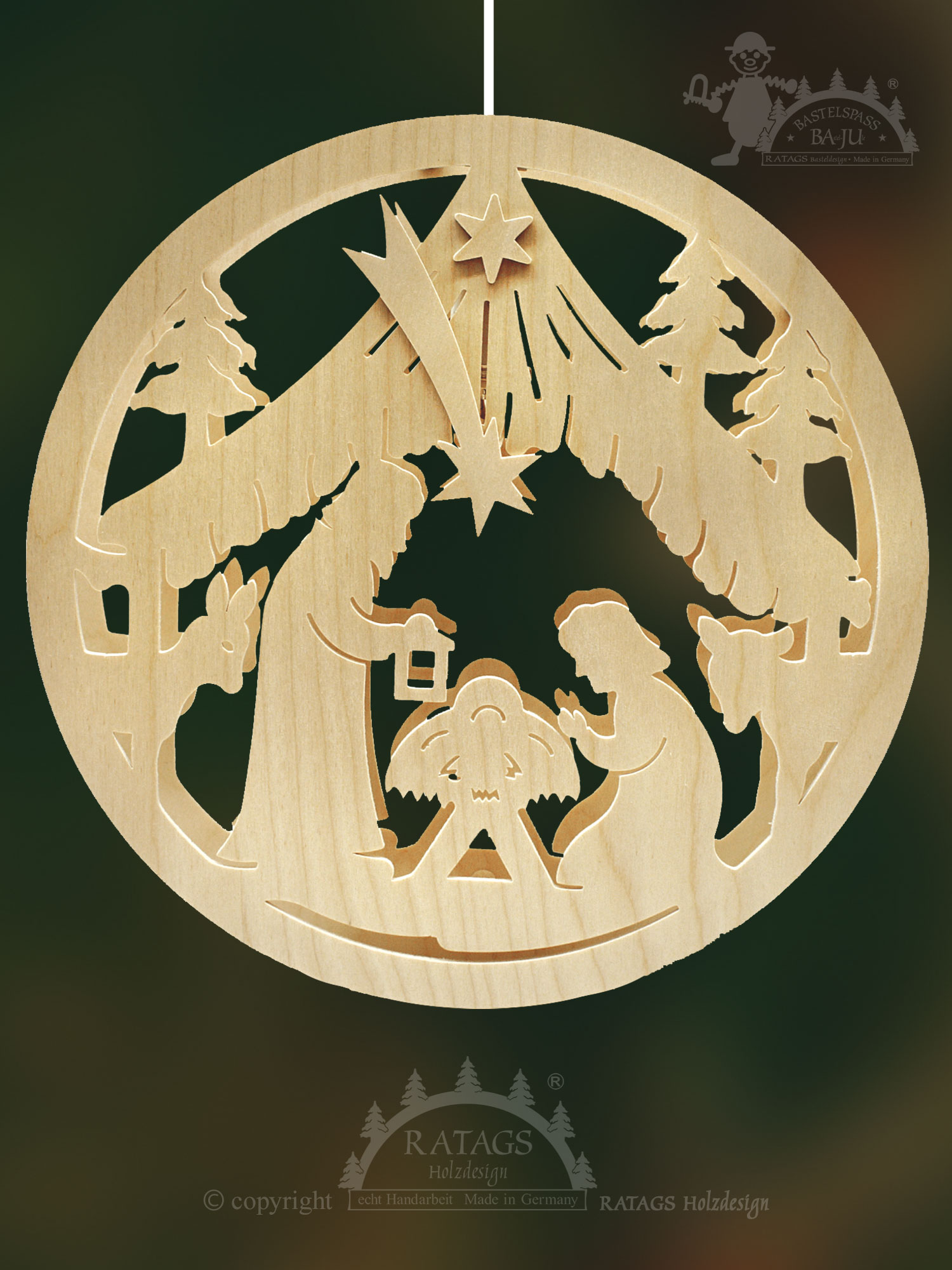 Fensterbild, beleuchtet, zum Basteln, Heilige Familie