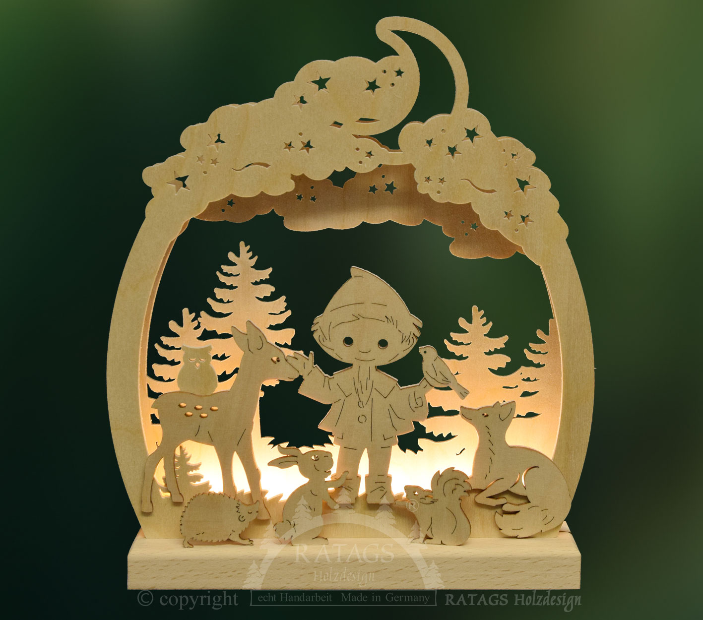 Romantikleuchte Unser Sandmännchen im Wald, LED-Stripe, USB