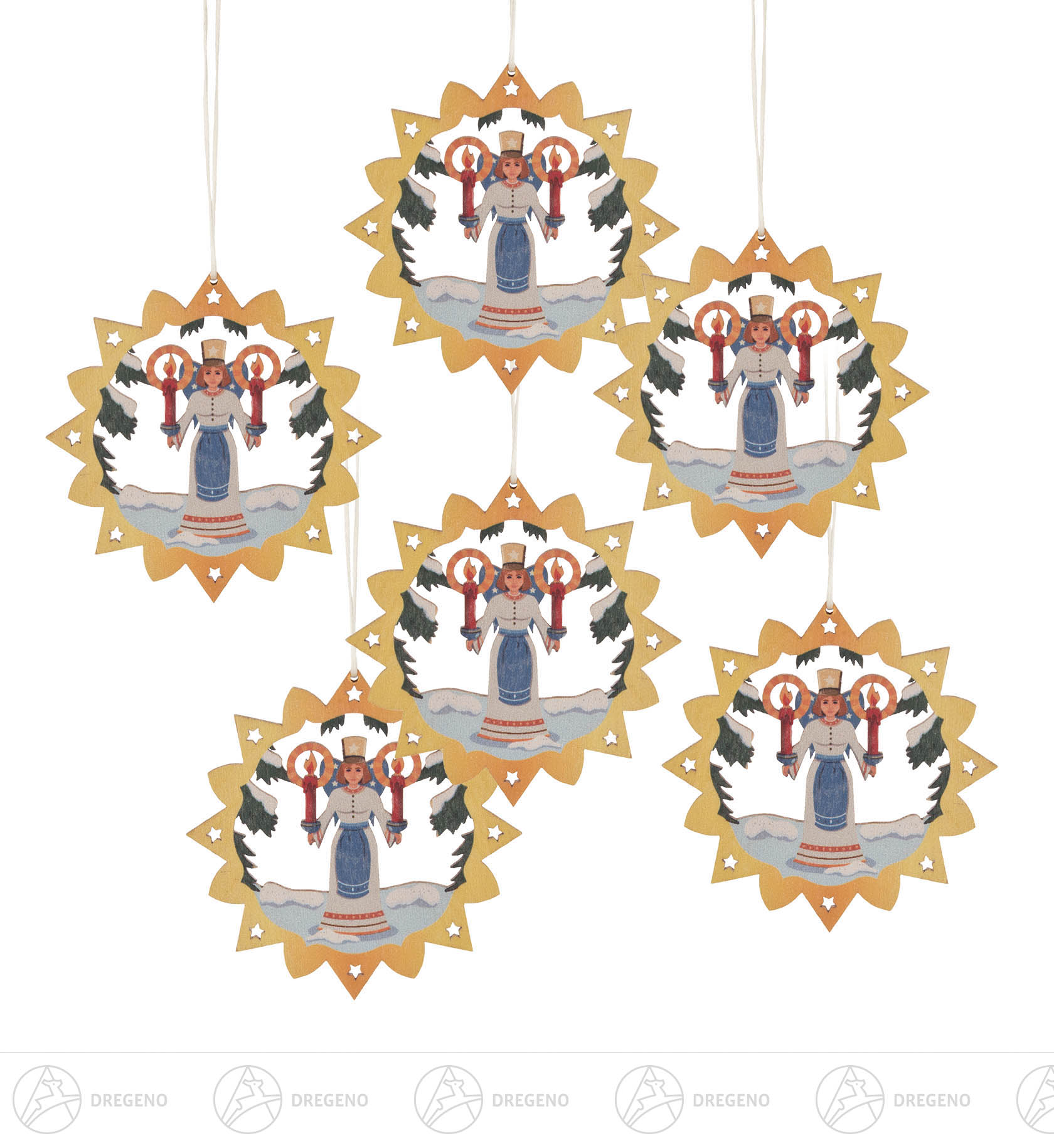 Behang Lichterengel bunt (VE 6) 6cm