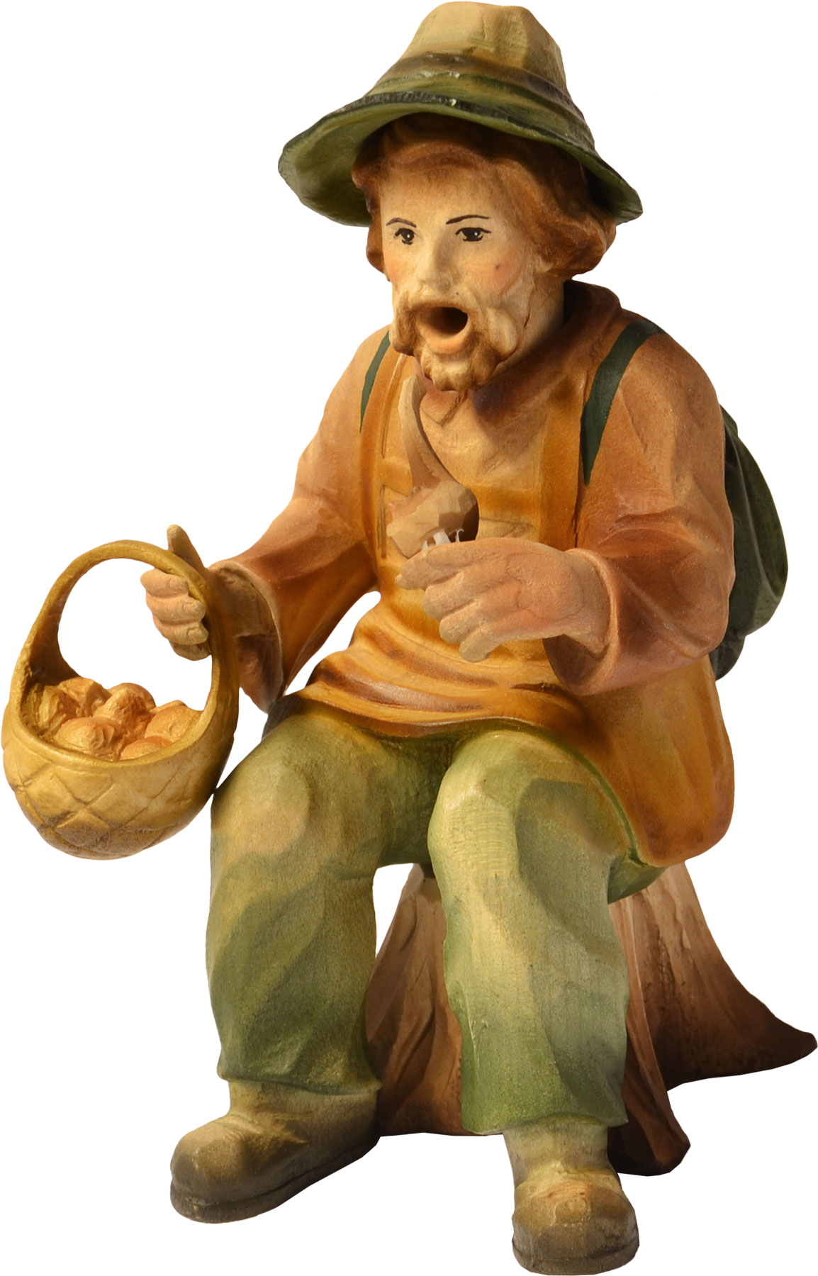geschnitzter Räuchermann, Pilzsammler co