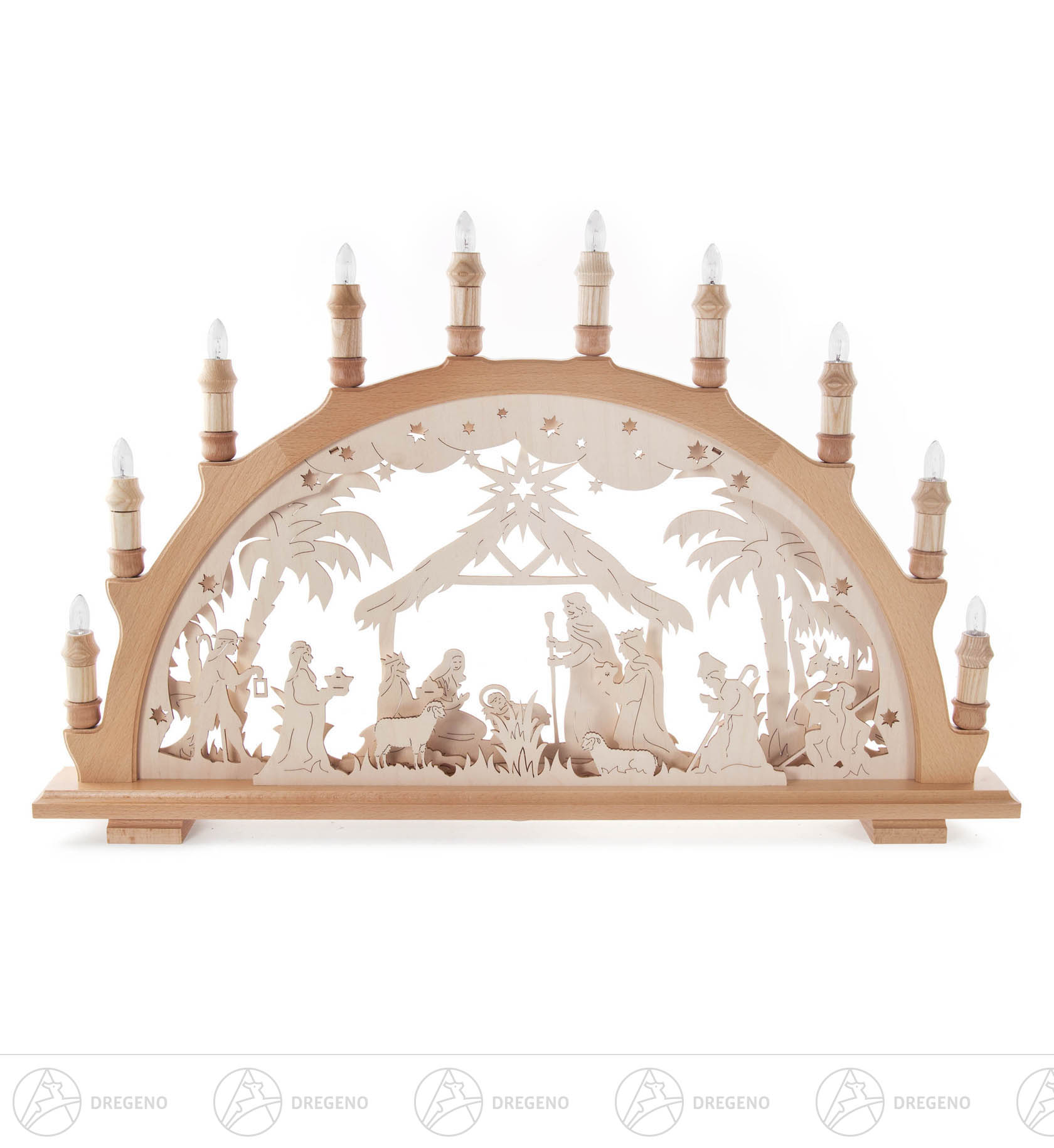 Schwibbogen mit Christi Geburt, elektrisch beleuchtet 40x66cm