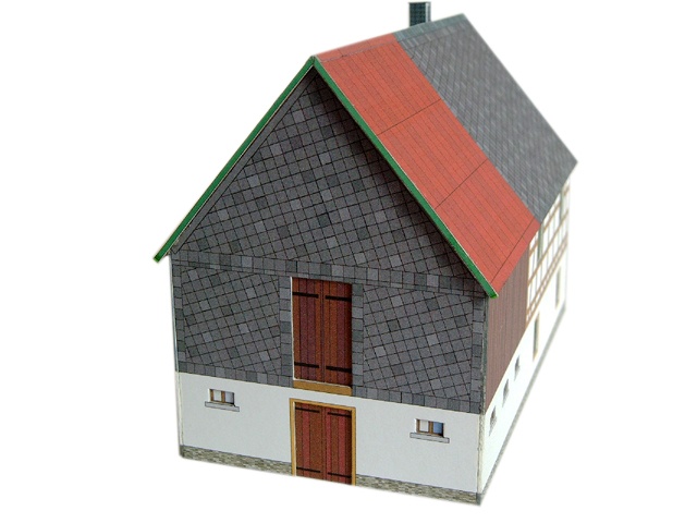 04-04-02-H0-B - FWH Erzgebirge mit Stall - Blechdach