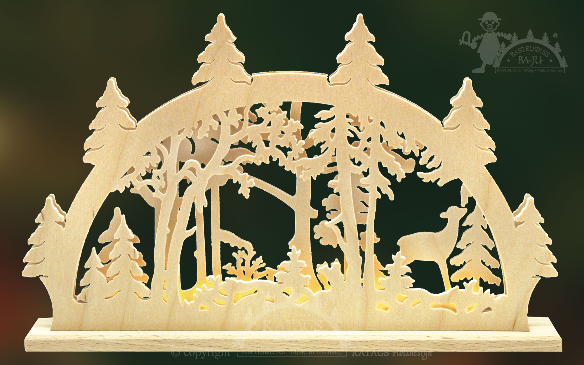 Schwibbogen mit LED zum Basteln Waldlichtung