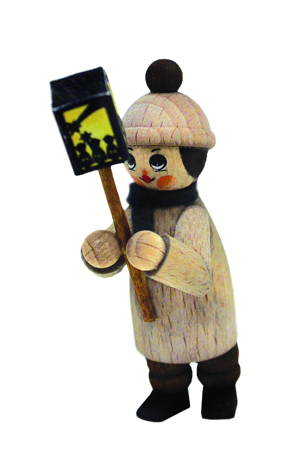 Figur Laternenkind, naturfarben, mit roter Mütze