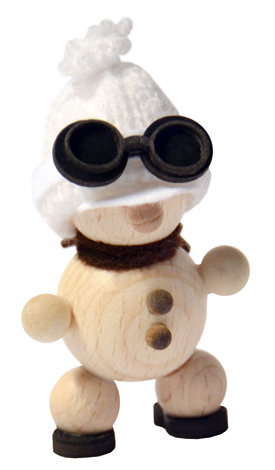 Schneemann mit Brille, weiße Mütze 7,5 cm