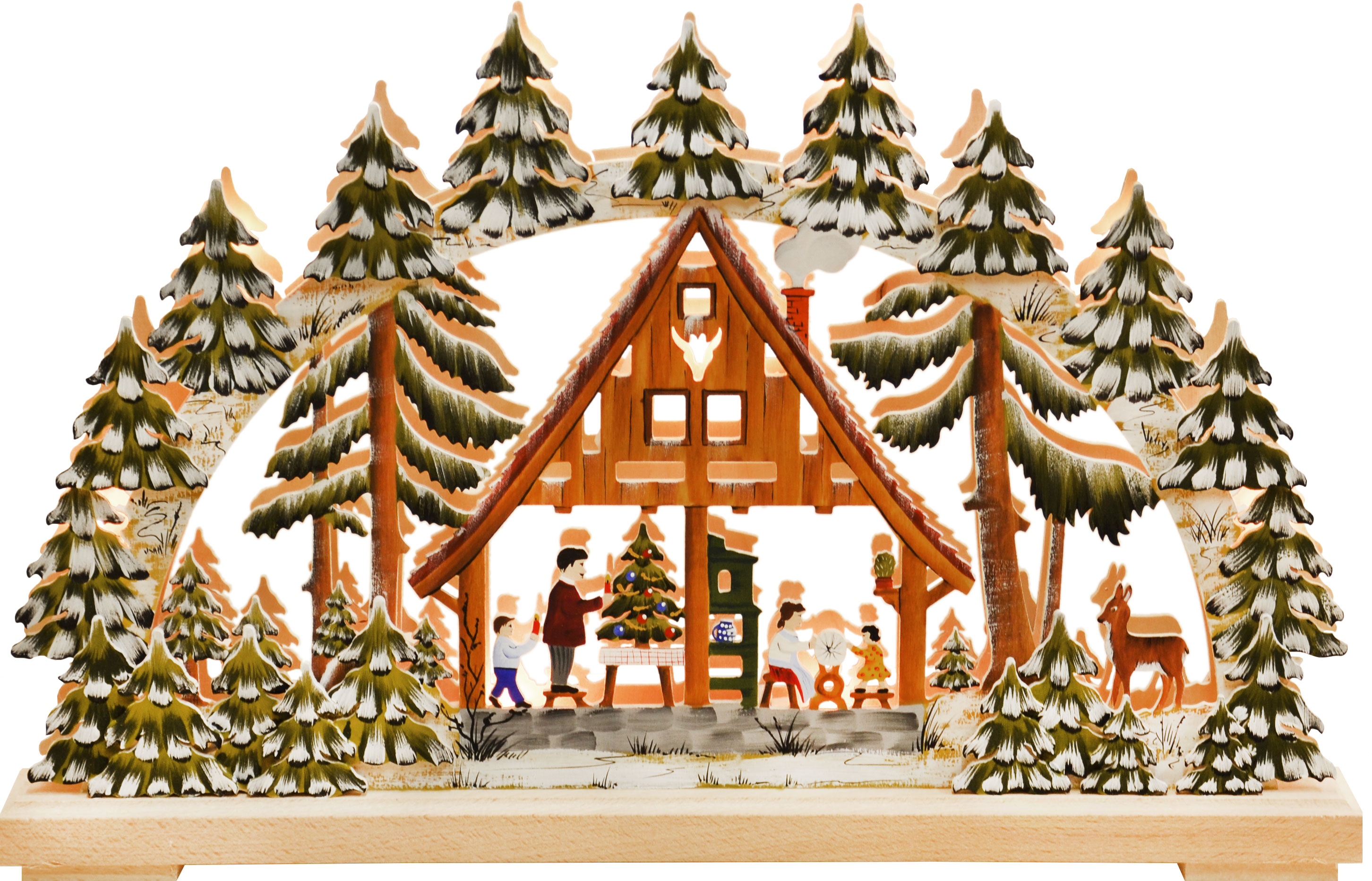 SONDERANGEBOT - Schwibbogen kl., Weihnachtsstube, handbemalt winterlich