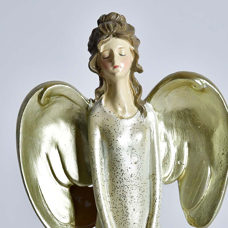 Figur Evgenia, 2 sort., Engel, H 35cm Kunstharz, Gold