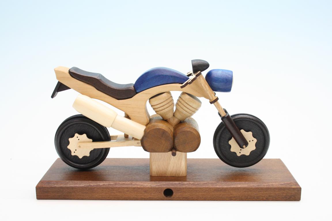 Raeuchermotorrad Touring blau  27 x8 x 16cm