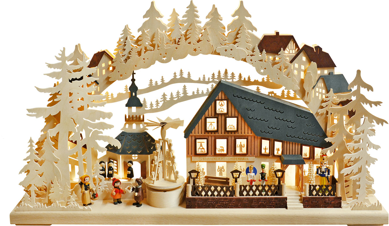 3D-Schwibbogen groß, Pyramidenhaus Seiffen