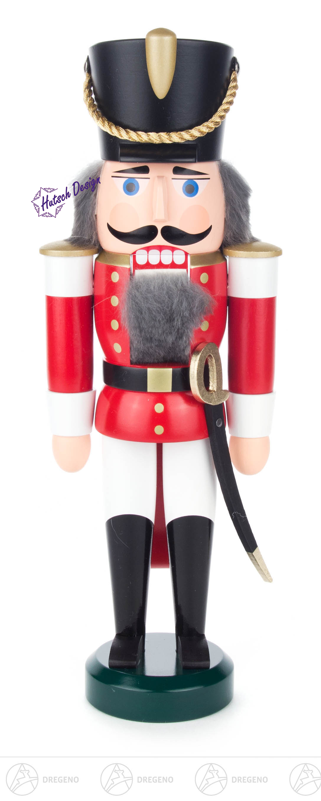 Nussknacker Husar rot-weiß, 28cm
