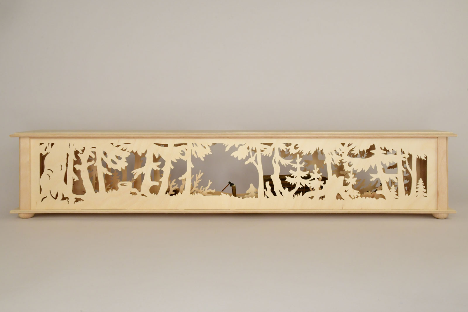 Raumleuchte groß, natur, Holzwagen
