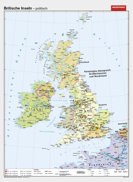 Britische Inseln - physisch / politisch