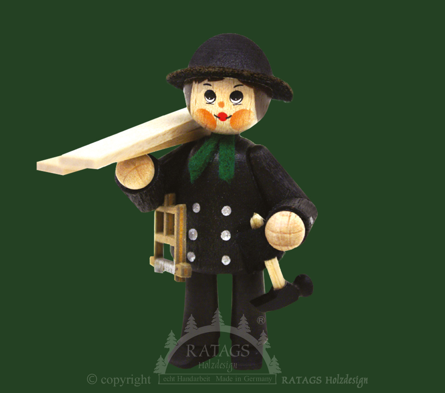 Figur, Zimmermann, schwarz
