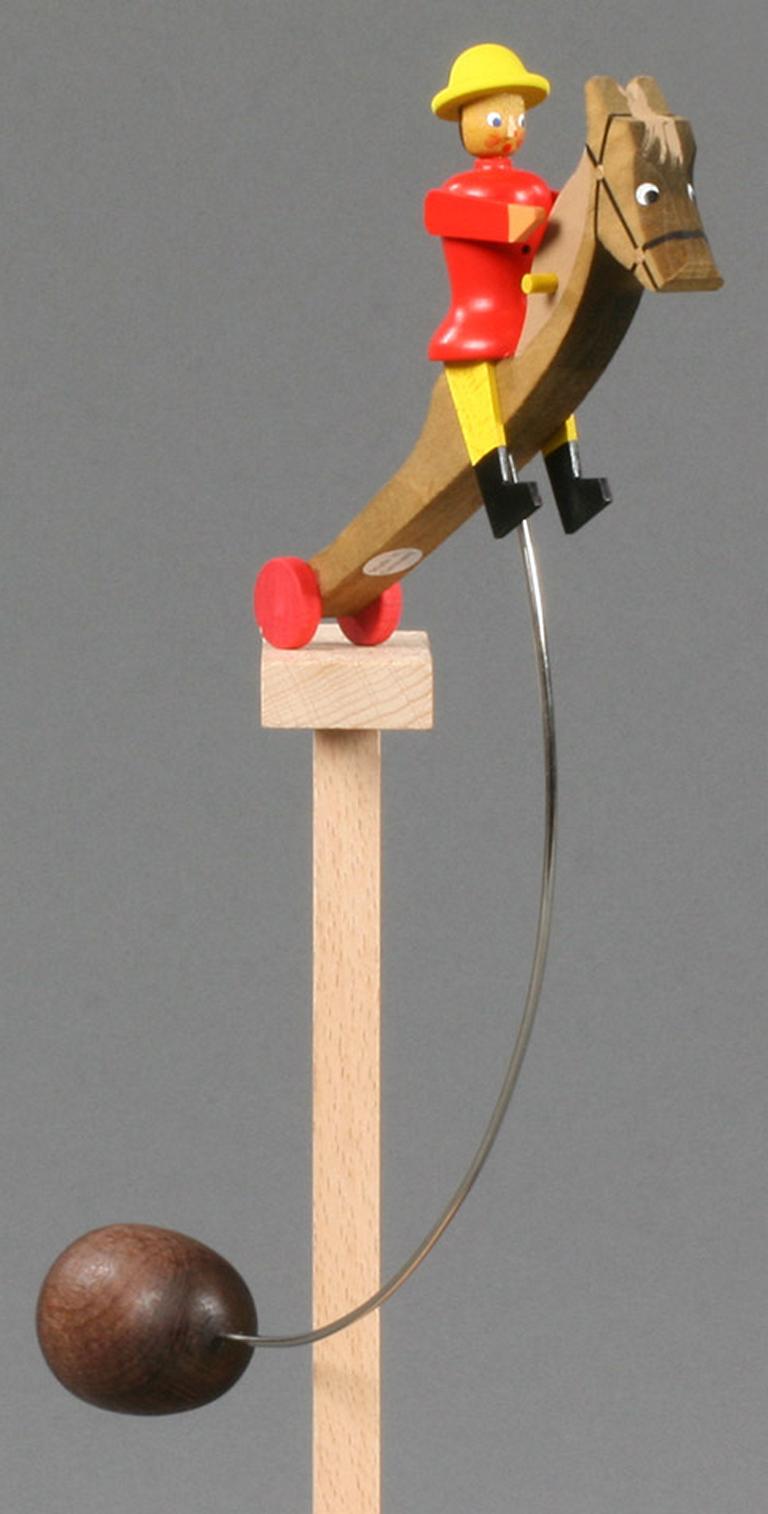 Schaukelfigur Reiter groß rot 27cm