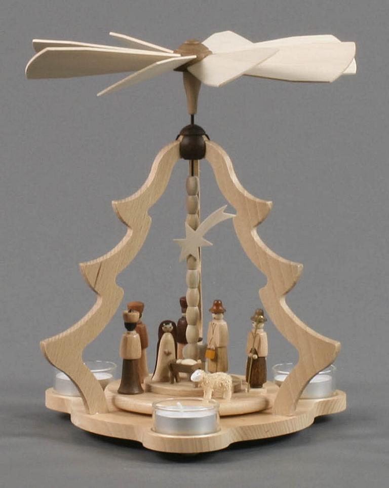 Pyramide mit Christi Geburt, für Teelichte