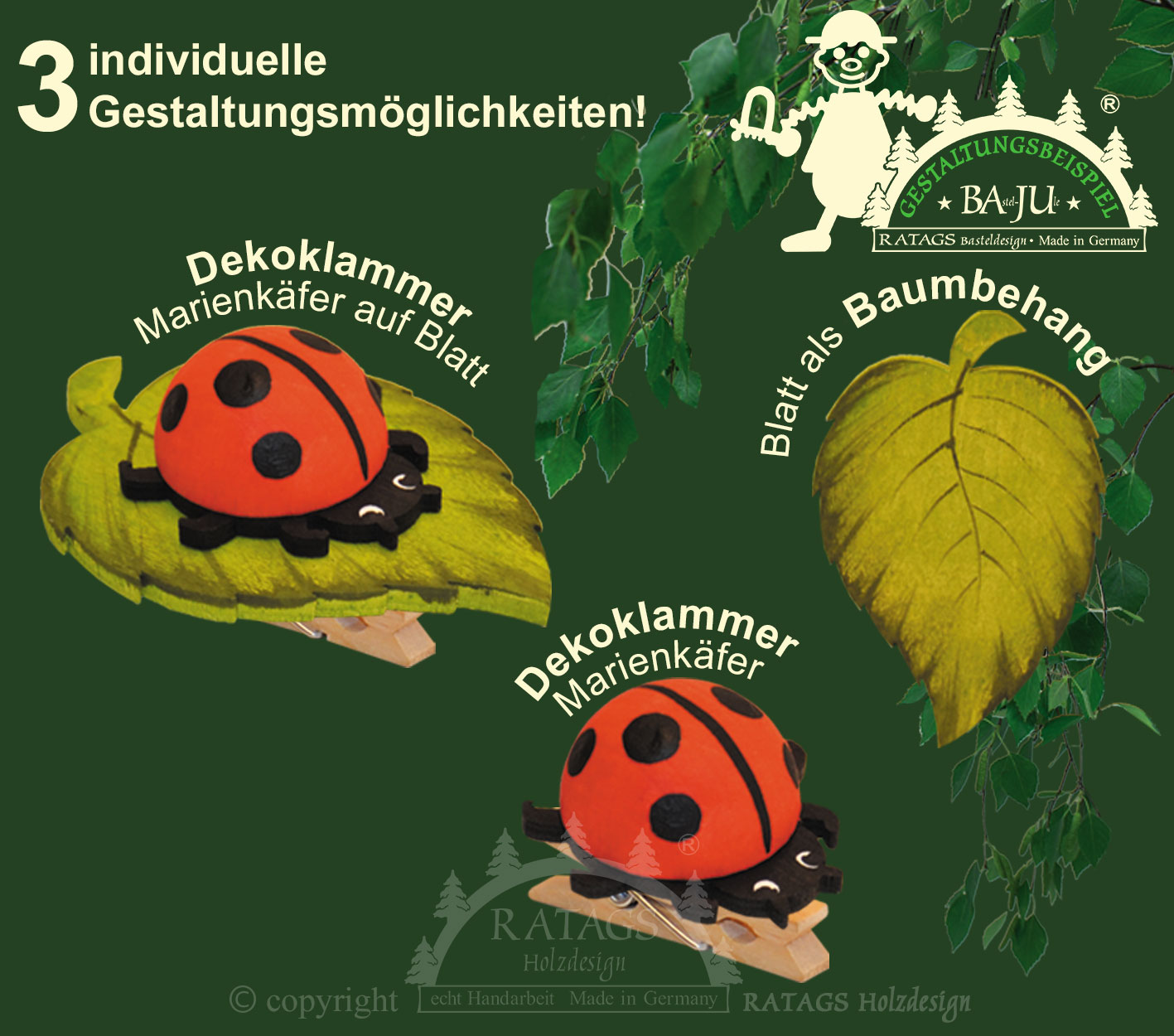 Marienkäfer zum Basteln, groß