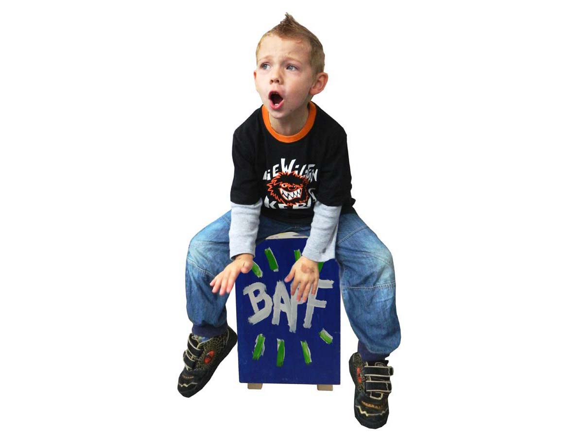 Kinderhocker mit Trommelfunktion