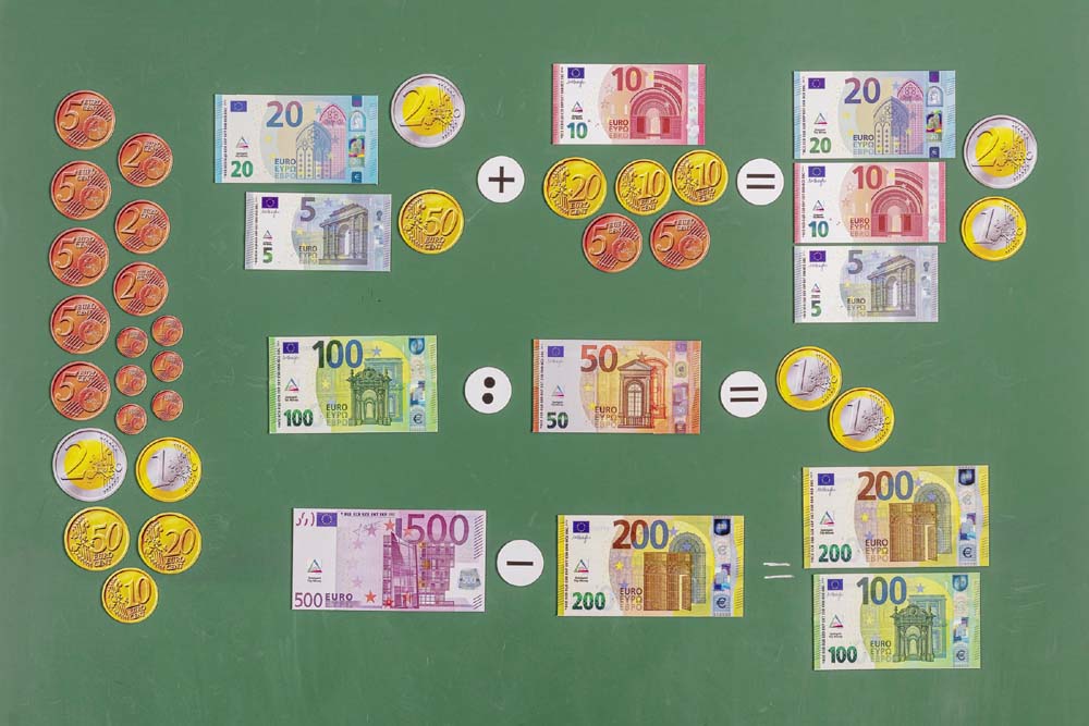 Euro Rechengeld für die Tafel