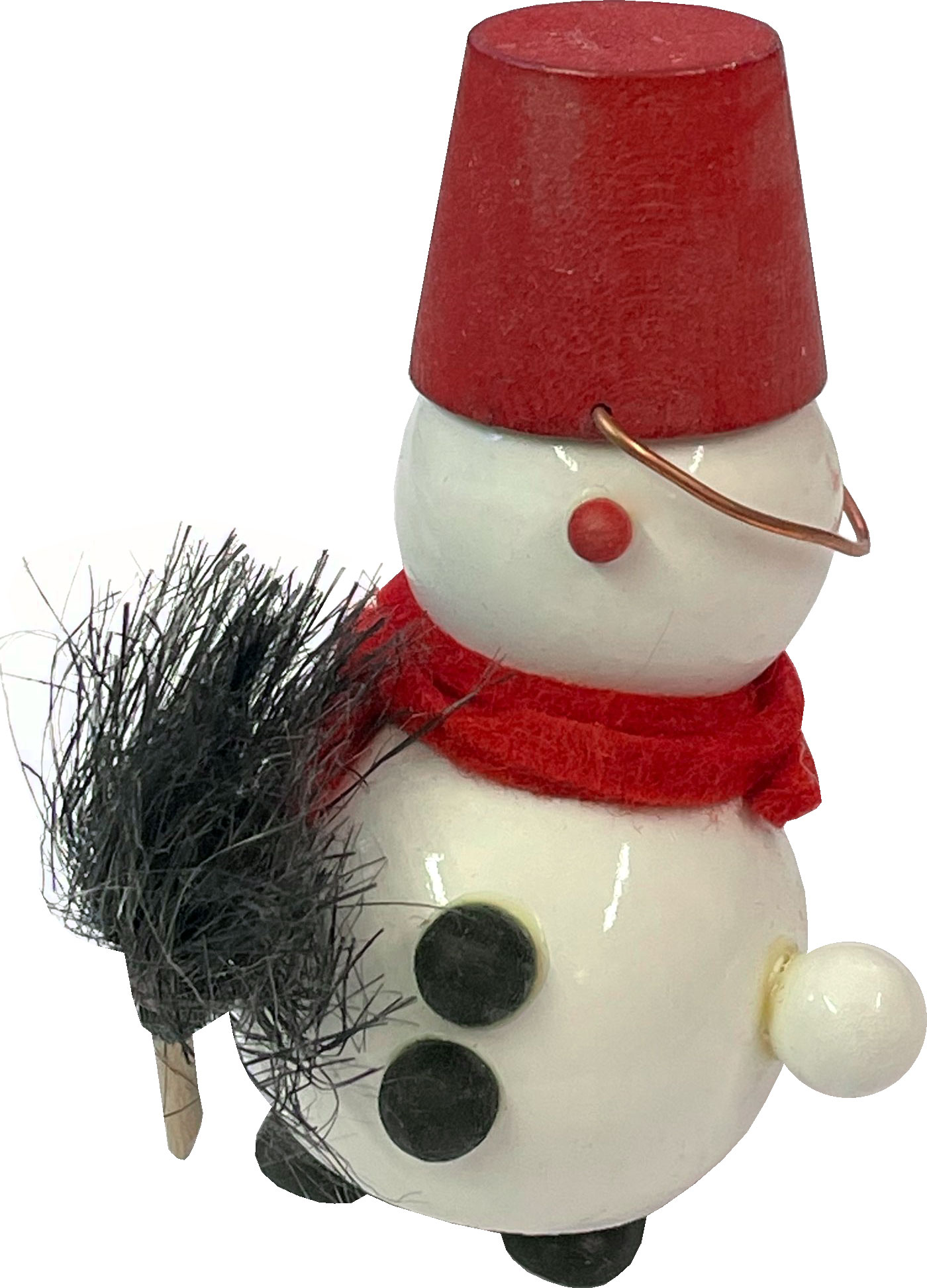 Schneemann weiß, stehen, roter Eimer